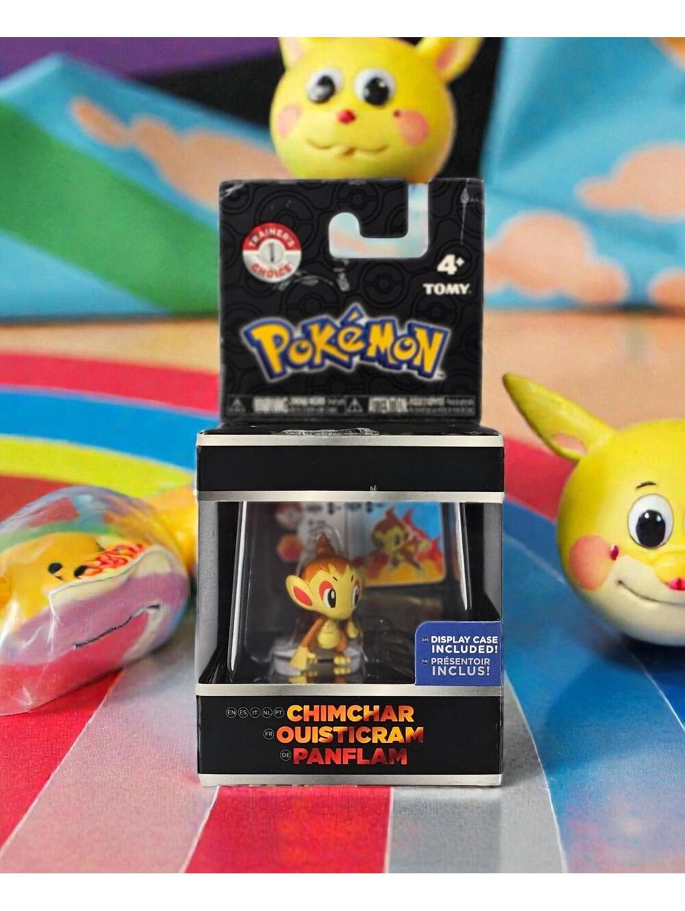 NEW Pokemon Trainer's Choice CHIMCHAR Figure & Display Case - TOMY Series 1